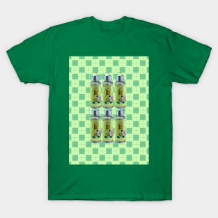 Vintage Thermos Green with Pastel Green Tile Floor Pattern - Retro Hong Kong T-Shirt